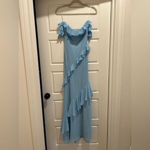 Lulus Blue Ruffle Maxi Dress